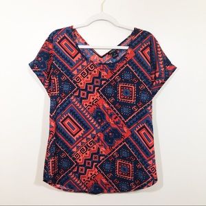 Lucky brand tribal print blouse